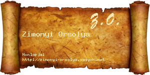 Zimonyi Orsolya névjegykártya
